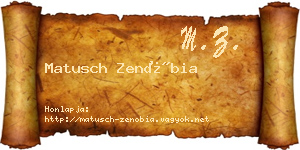 Matusch Zenóbia névjegykártya